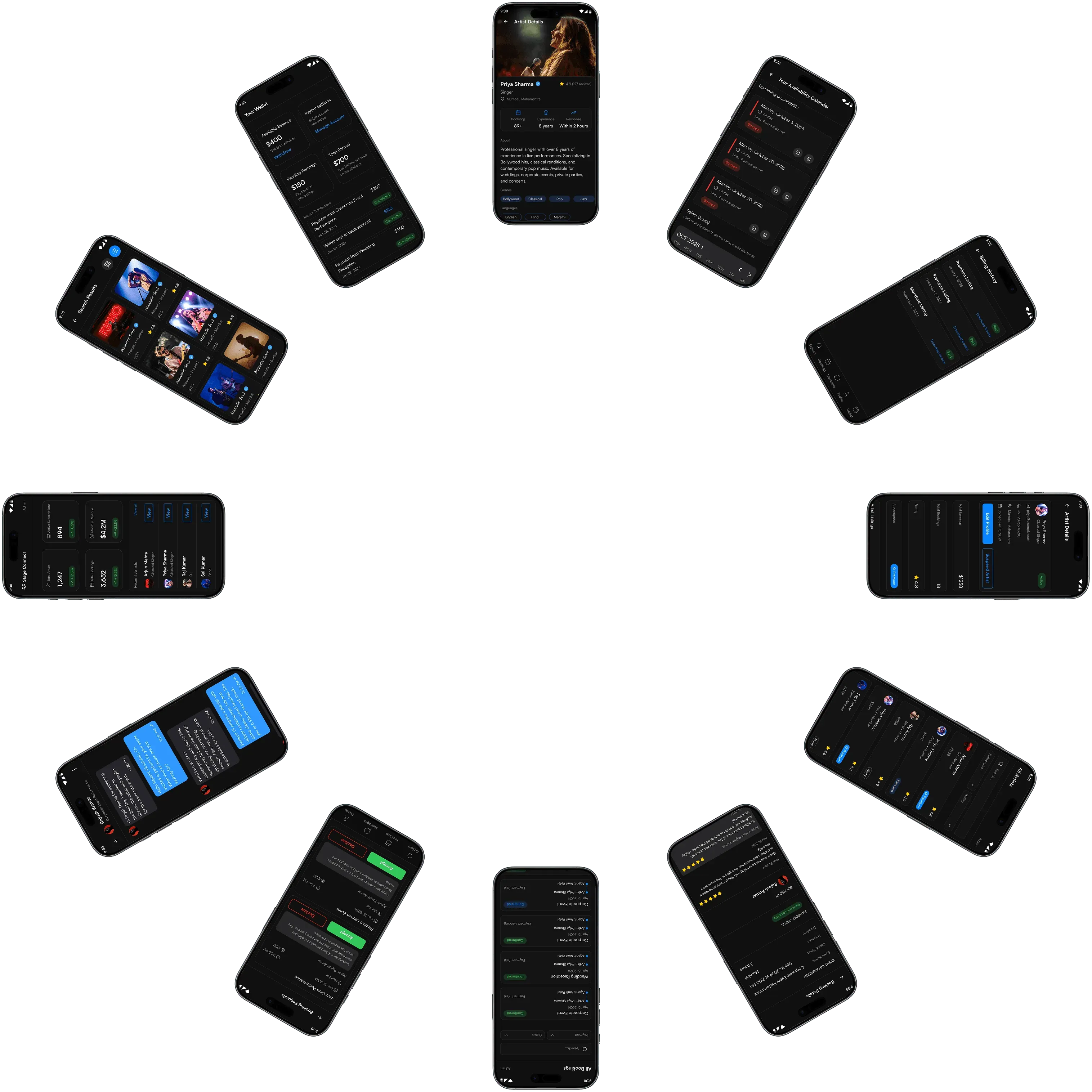 Project screenshots carousel