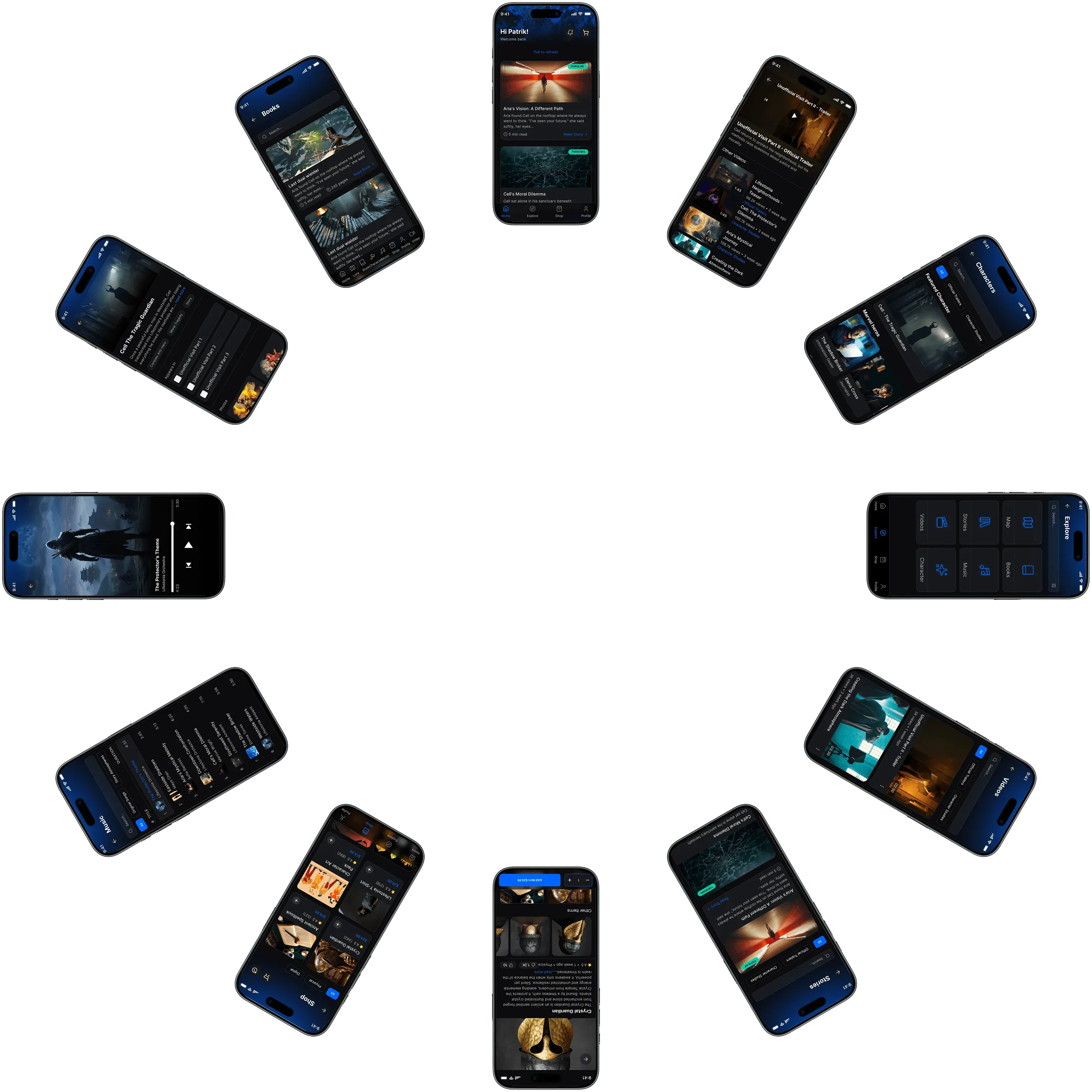Project screenshots carousel